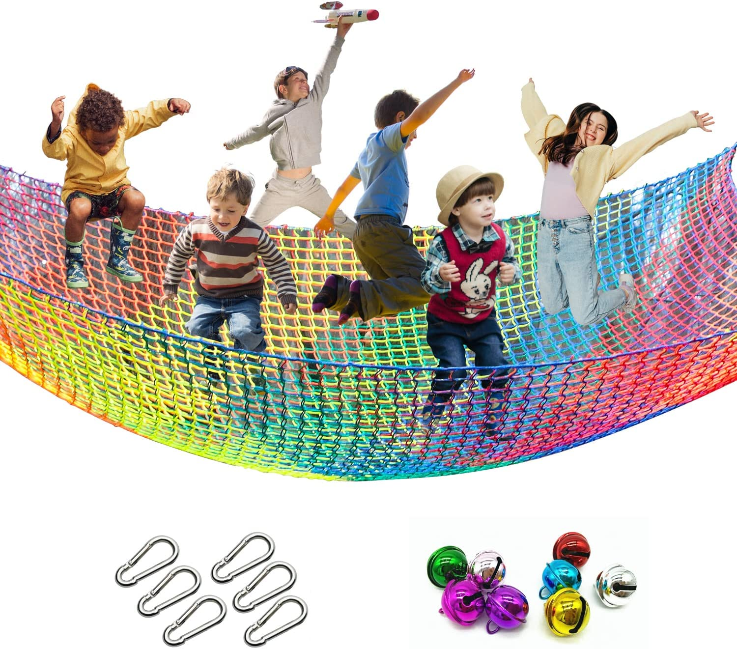 14.5' X 9.8' Kids Playground Play Safety Net - Polyester Climbing Cargo Net with